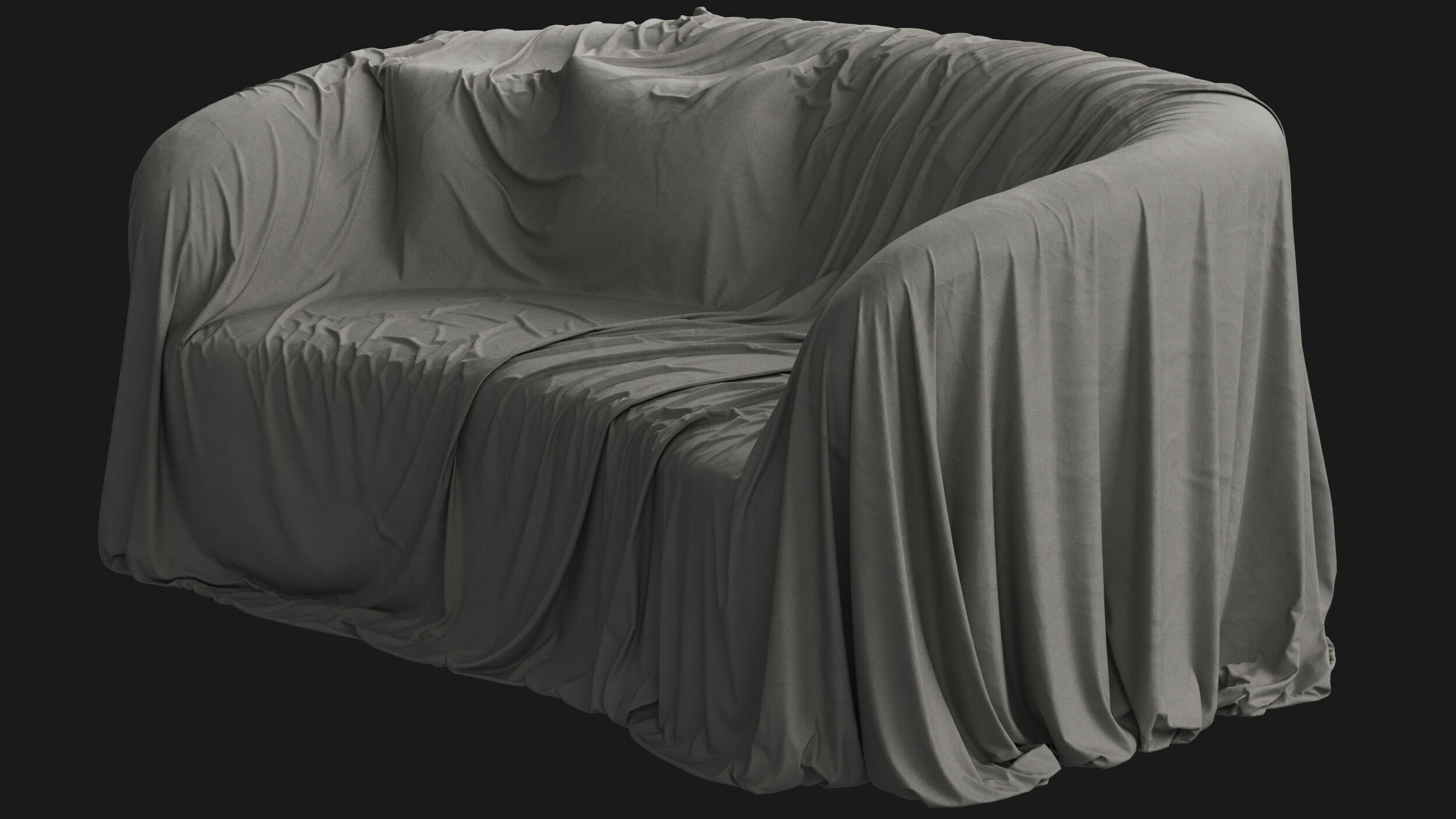 Covered Classic Sofa 03 3D model_4