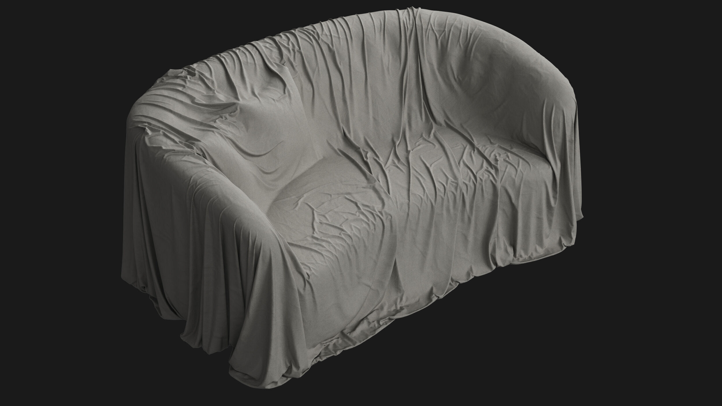 Covered Classic Sofa 03 3D model_3