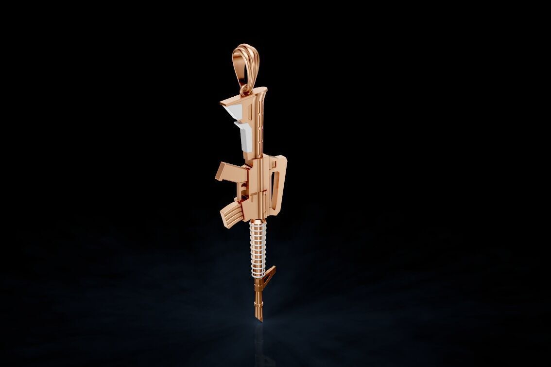 M4 Rifle Pendant 3D Model 3D print model_7
