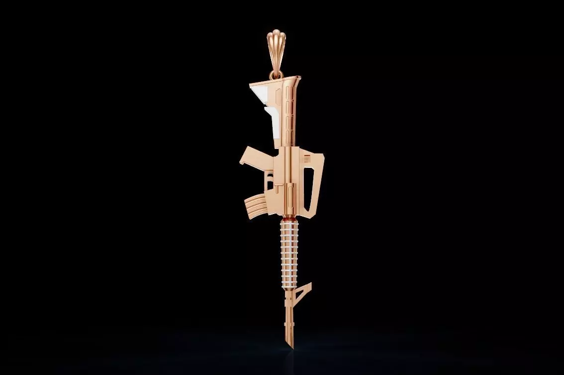 M4 Rifle Pendant 3D Model 3D print model_0