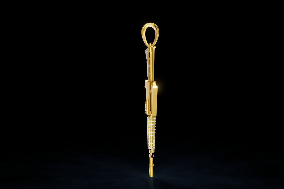 M4 Rifle Pendant 3D Model 3D print model_11
