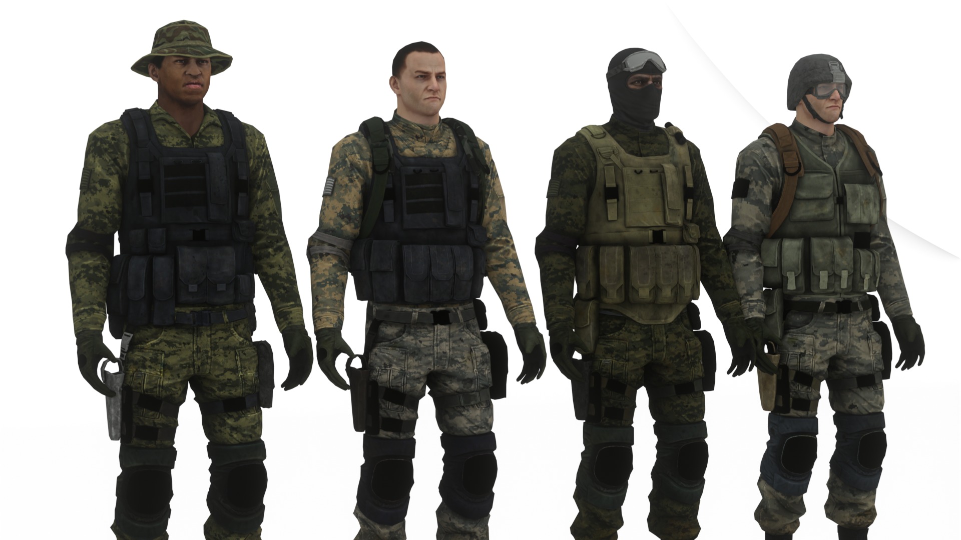  Army Soldiers Collection 4 Rigged Military Characters _1