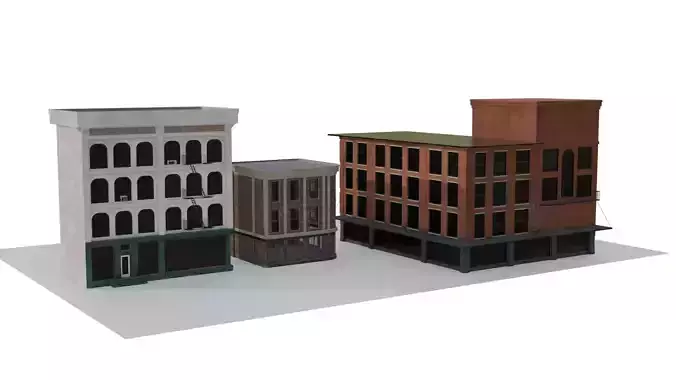 BASIC BUILDING PACK - APARTMENTS Free low-poly 3D model
