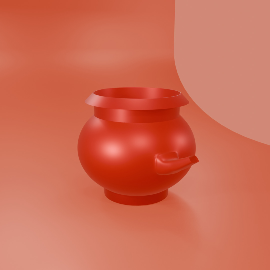 Water pot design 3D model_4