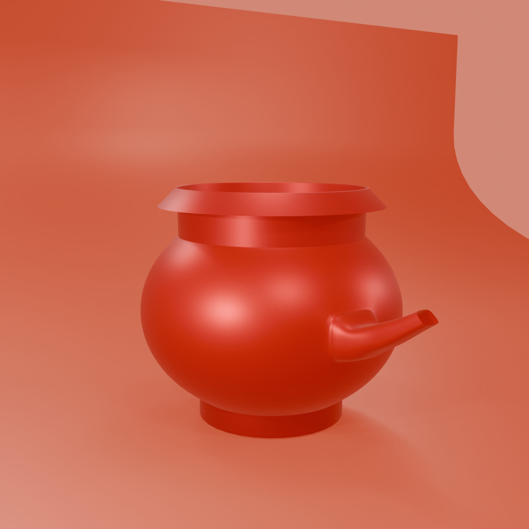 Water pot design 3D model_2