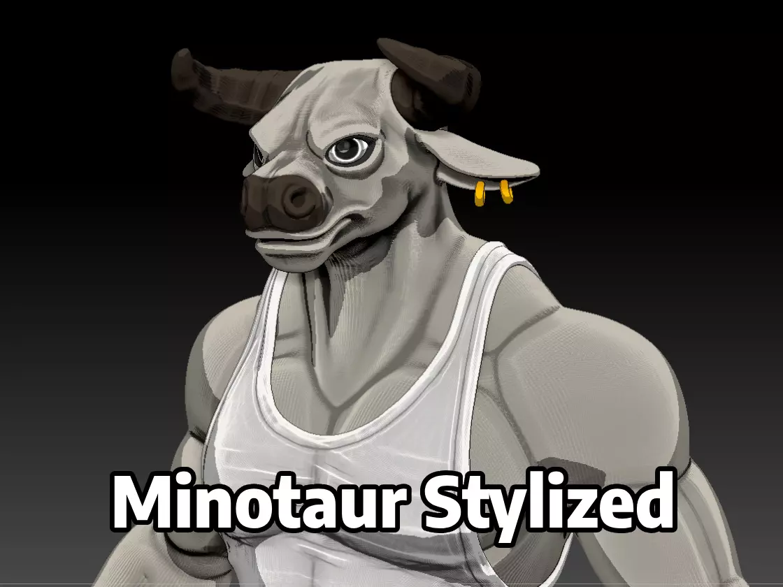 Minotaur Stylized High Poly 3D model