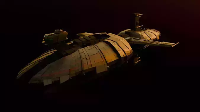 Munificent-class star frigate Low-poly 3D model