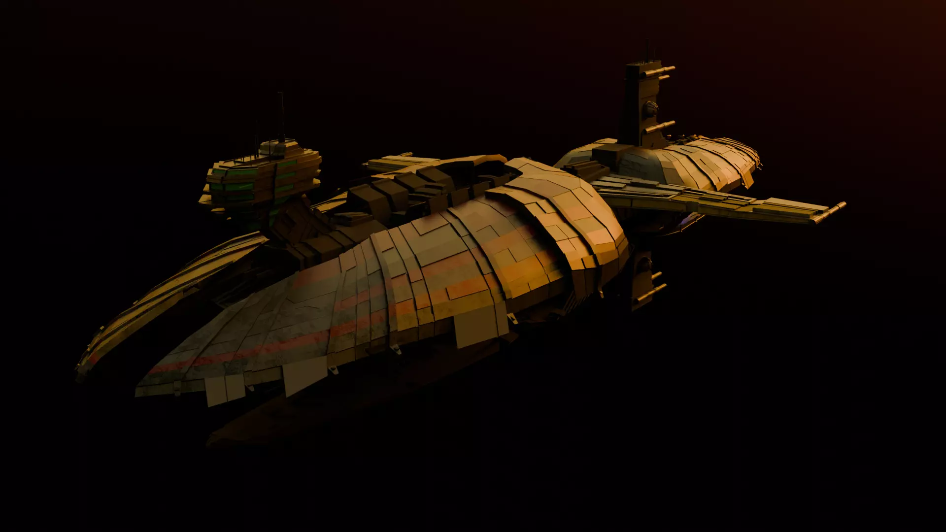 Munificent-class star frigate Low-poly 3D model_0