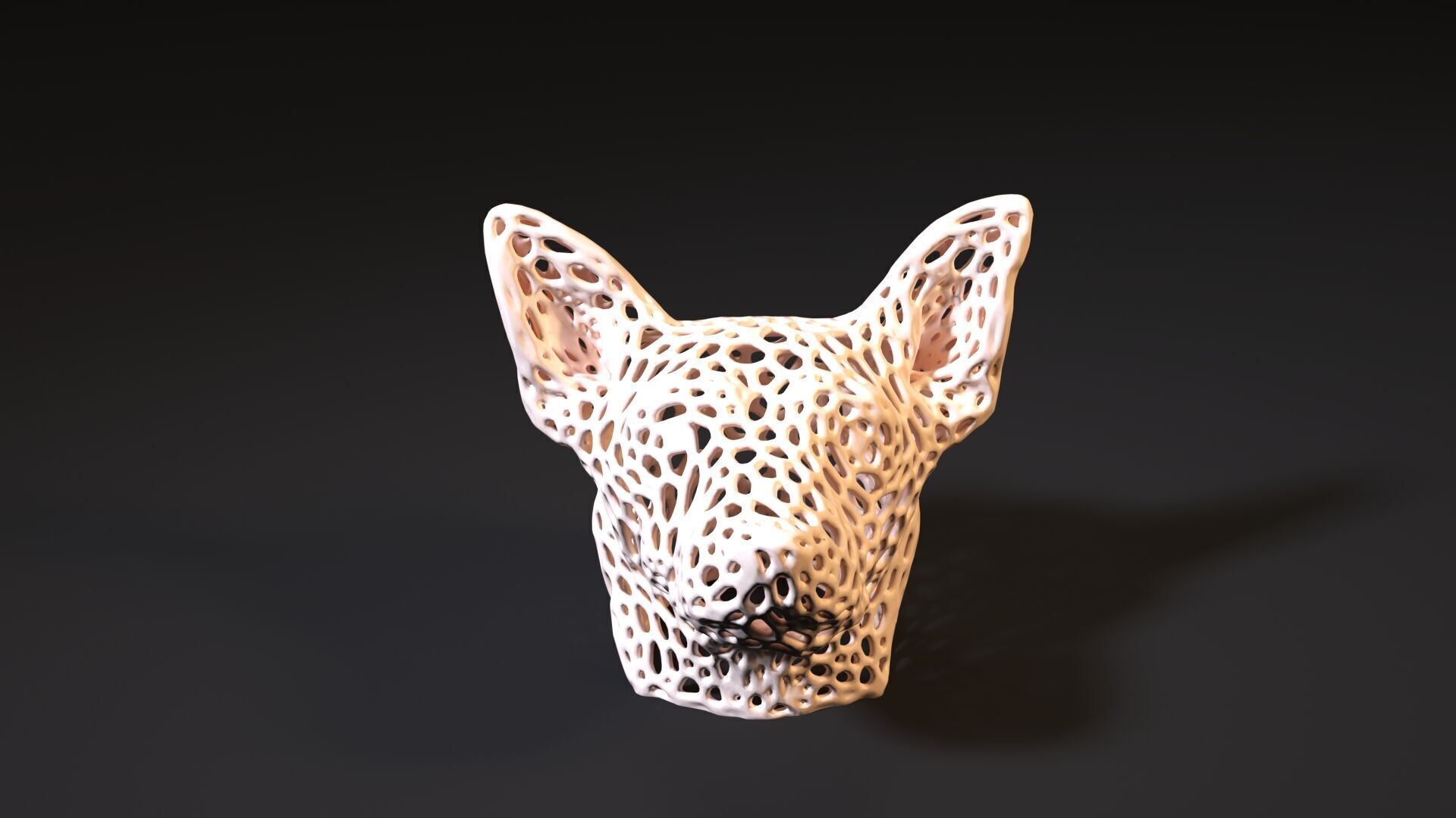 Chihuahua head Voronoi 3D print model_7
