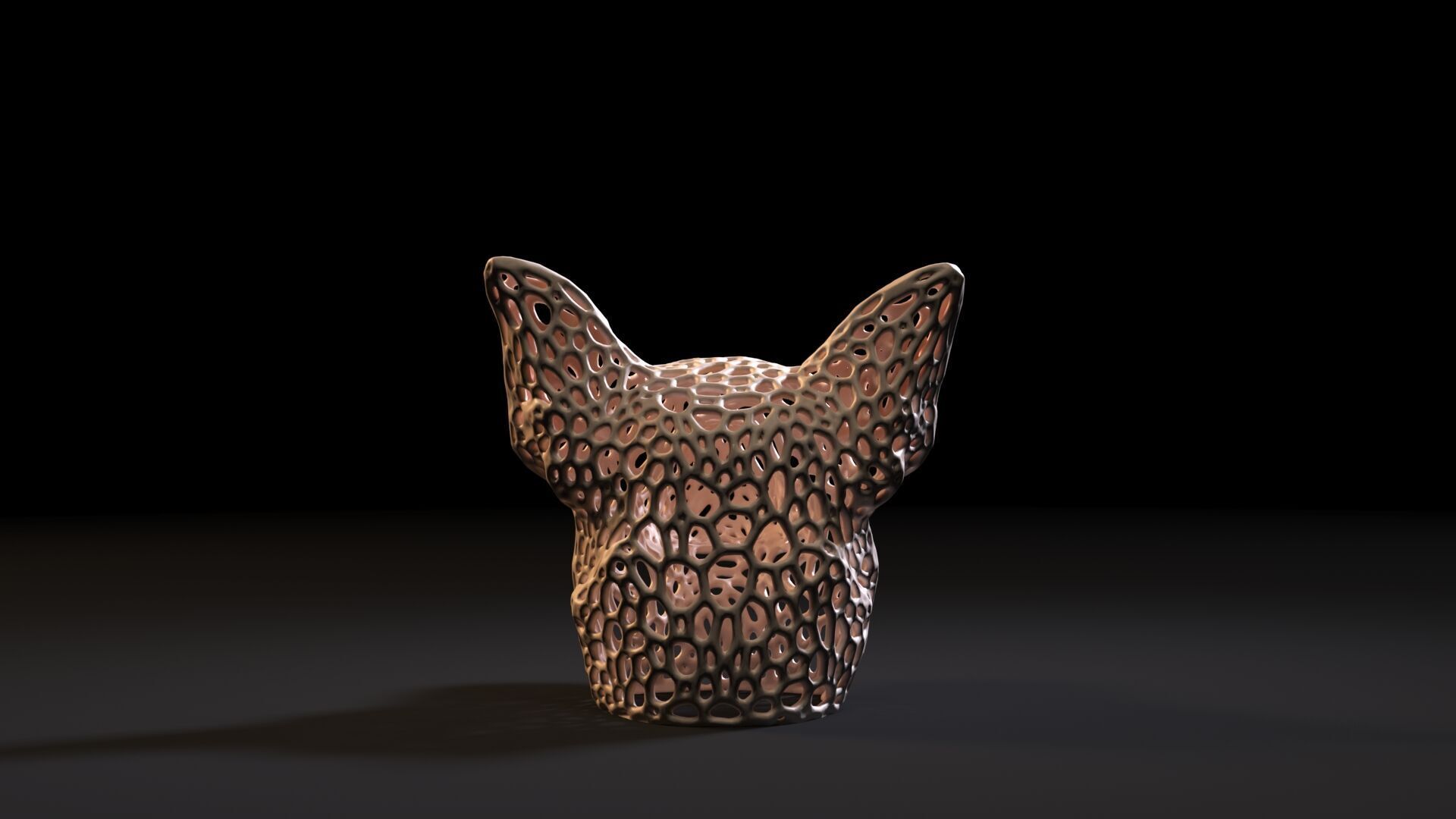 Chihuahua head Voronoi 3D print model_3