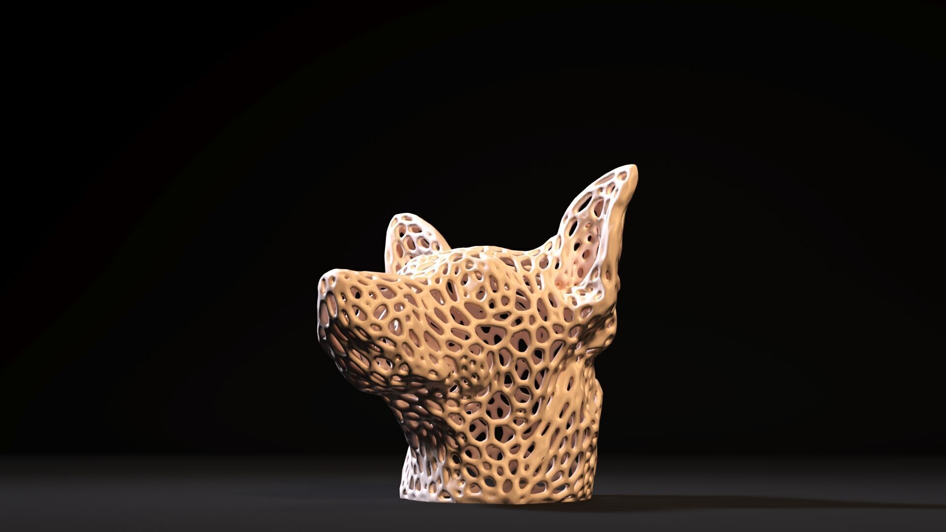 Chihuahua head Voronoi 3D print model_9