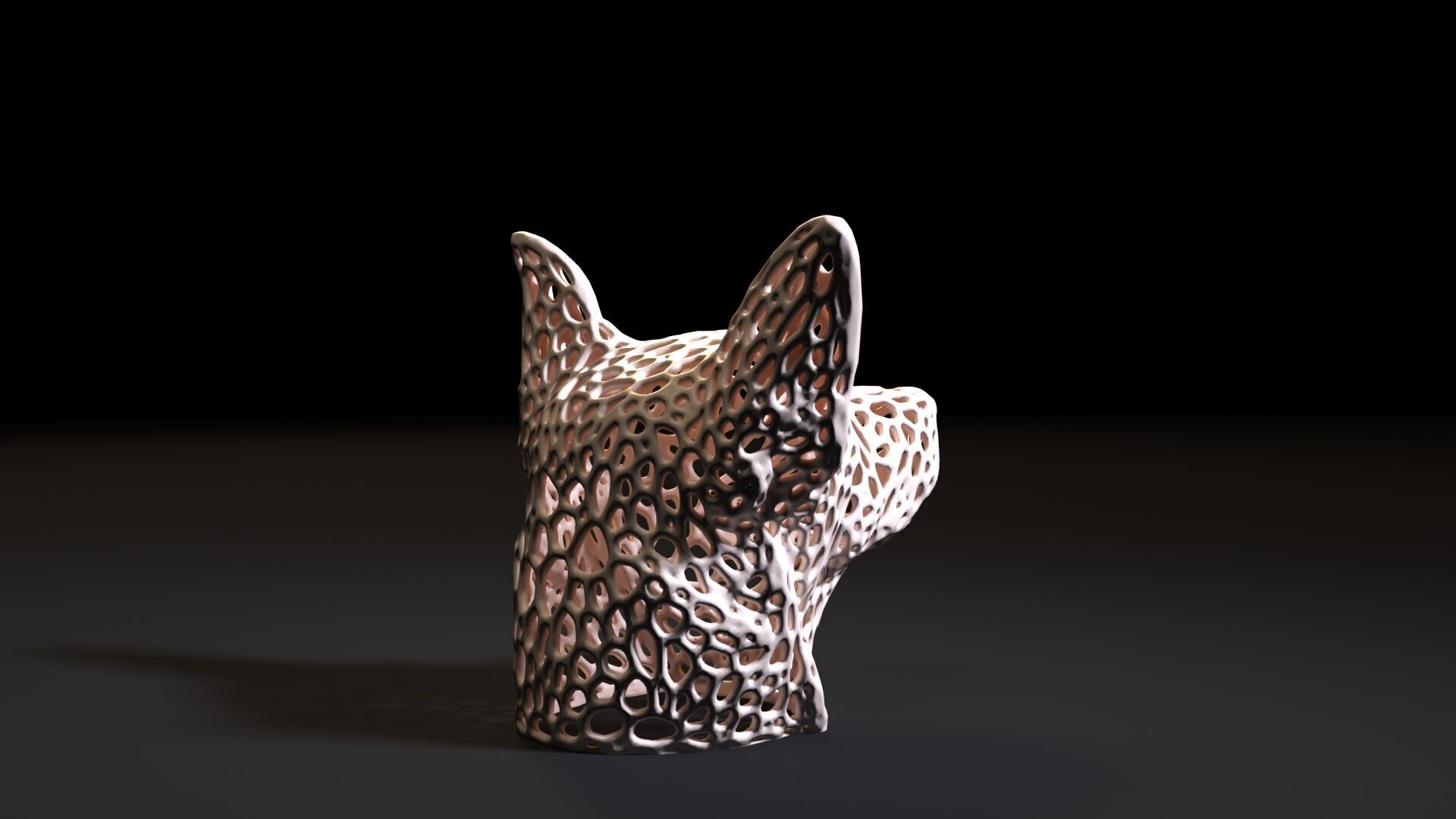 Chihuahua head Voronoi 3D print model_4