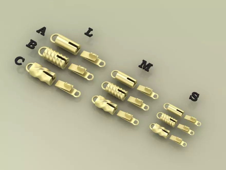  3 Styles Barrel Clasp Jewelry Lock 3D Printable in 3Sizes SML  3D print model_0