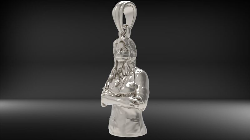 lady doctor Pendant Necklace Charm Bracelet Jewelry 3D print model_9