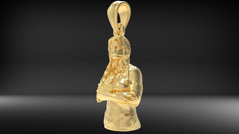 lady doctor Pendant Necklace Charm Bracelet Jewelry 3D print model_13