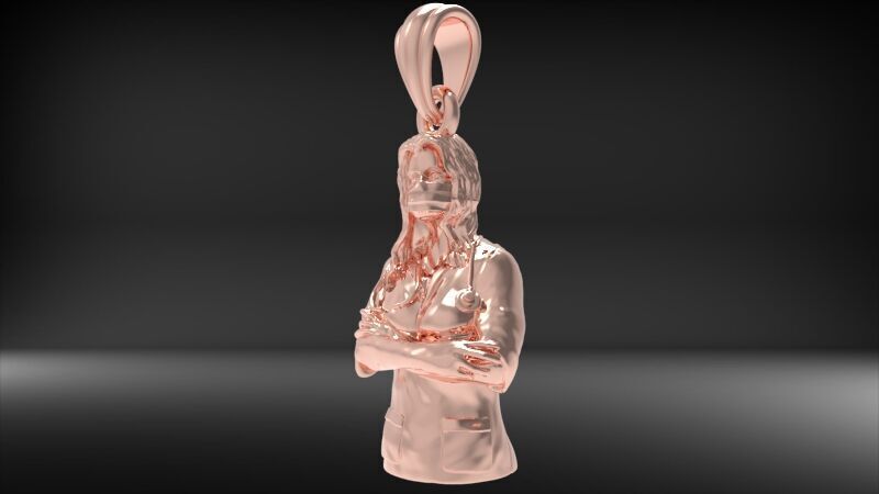 lady doctor Pendant Necklace Charm Bracelet Jewelry 3D print model_11