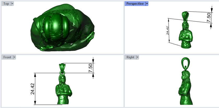 lady doctor Pendant Necklace Charm Bracelet Jewelry 3D print model_23