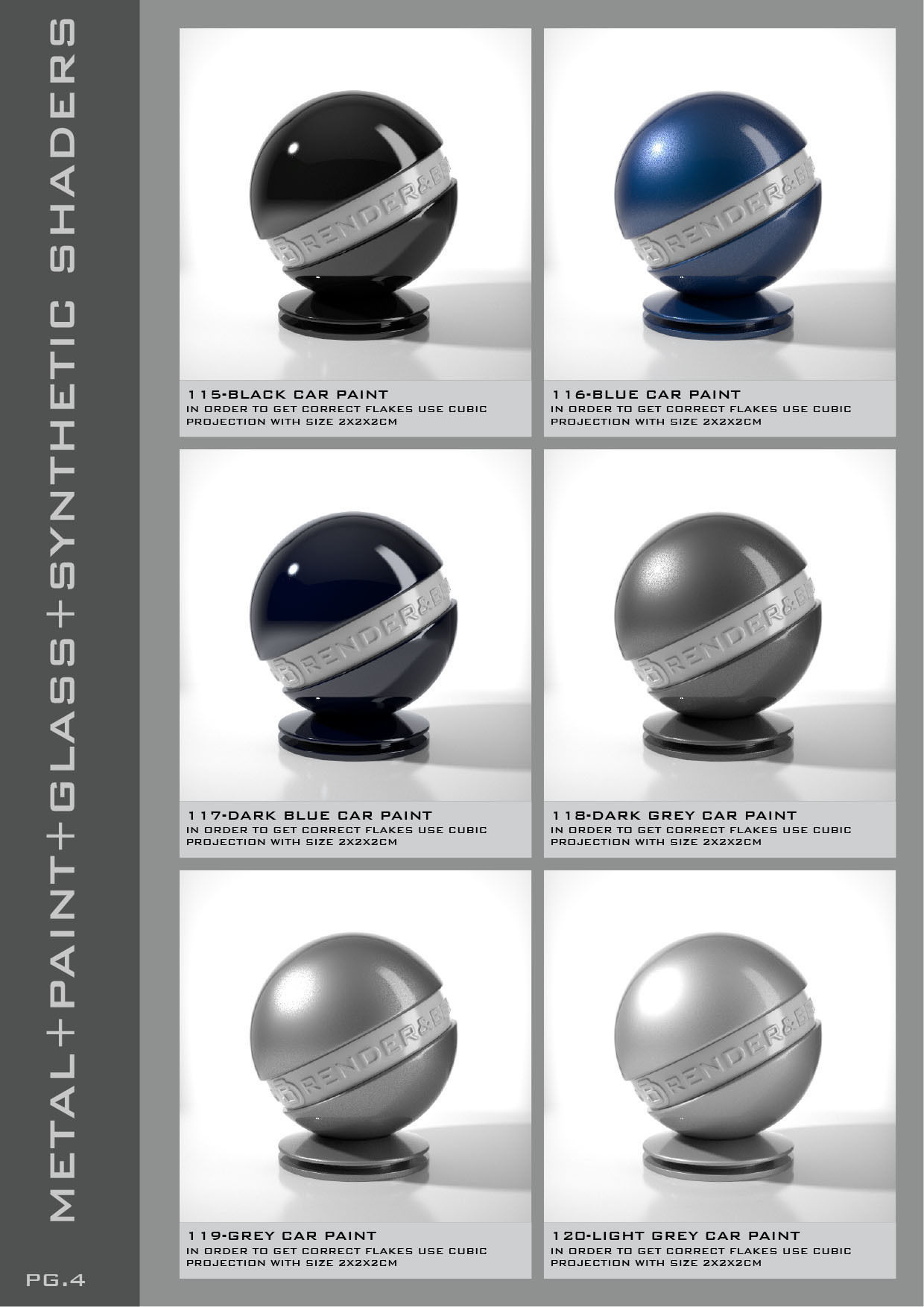 Shaders for VrayforC4D - Bundle 04 Metal-Paint-Glass-Synthetic 3D model_5