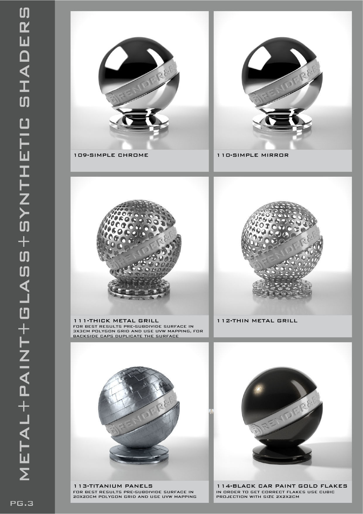 Shaders for VrayforC4D - Bundle 04 Metal-Paint-Glass-Synthetic 3D model_4