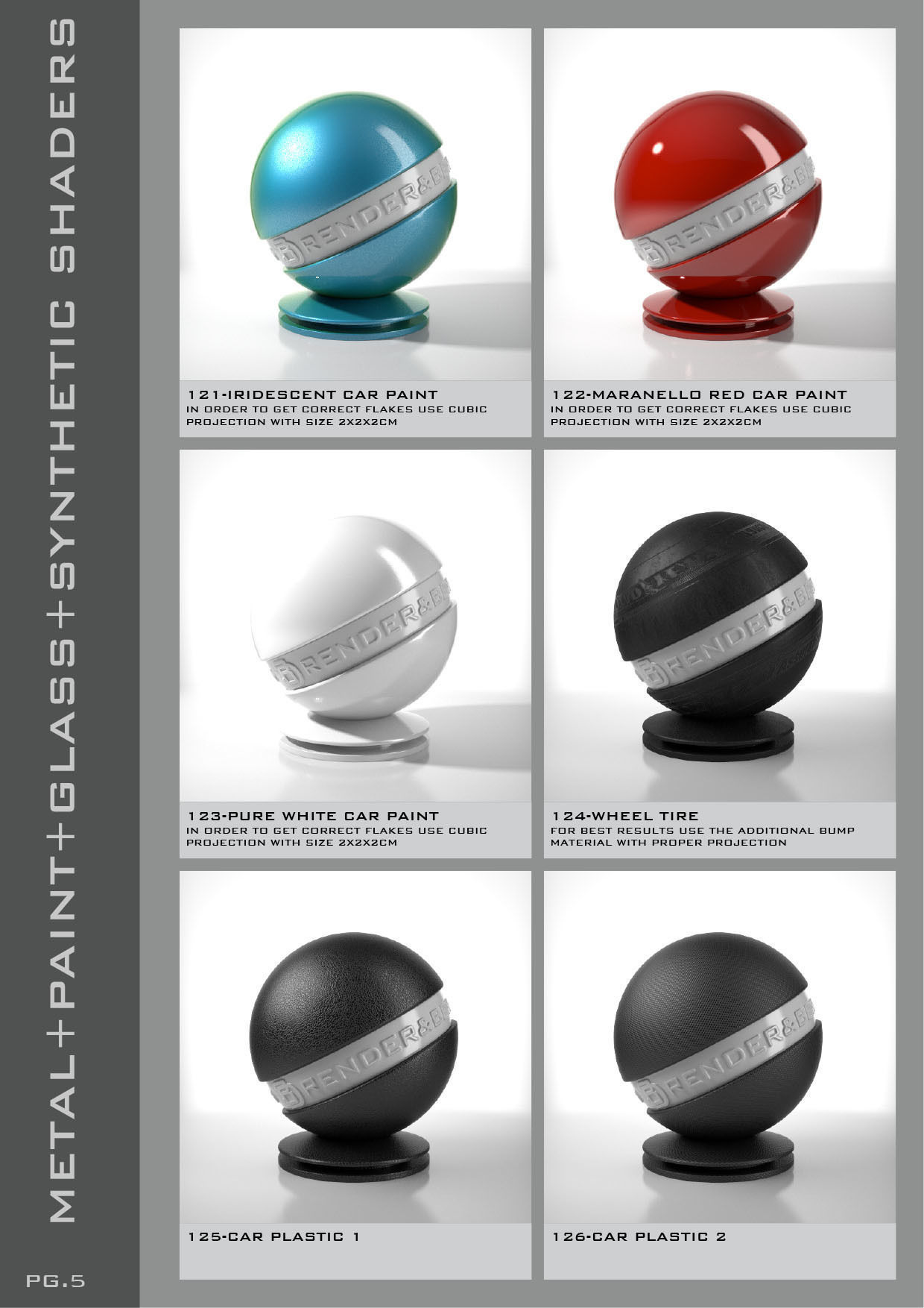 Shaders for VrayforC4D - Bundle 04 Metal-Paint-Glass-Synthetic 3D model_6