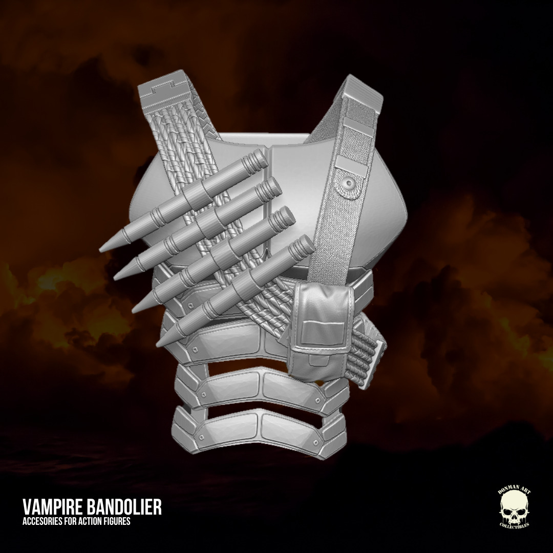 Vampire Hunter Bandolier 3D printable files 3D print model_1