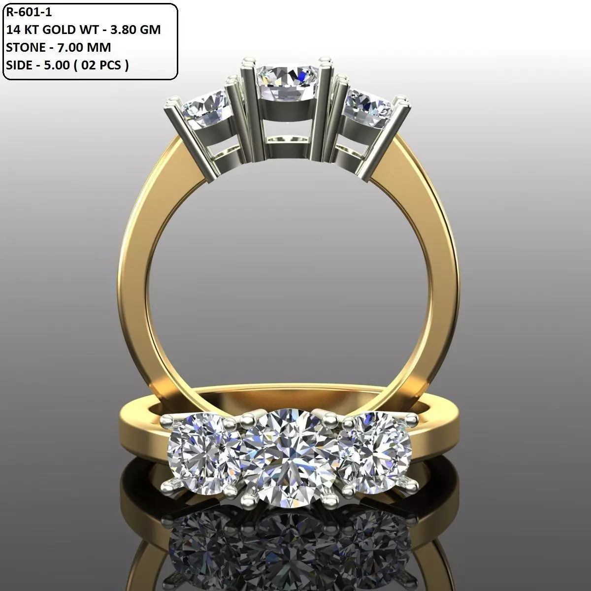 Solitaire Ring 3D print model_0