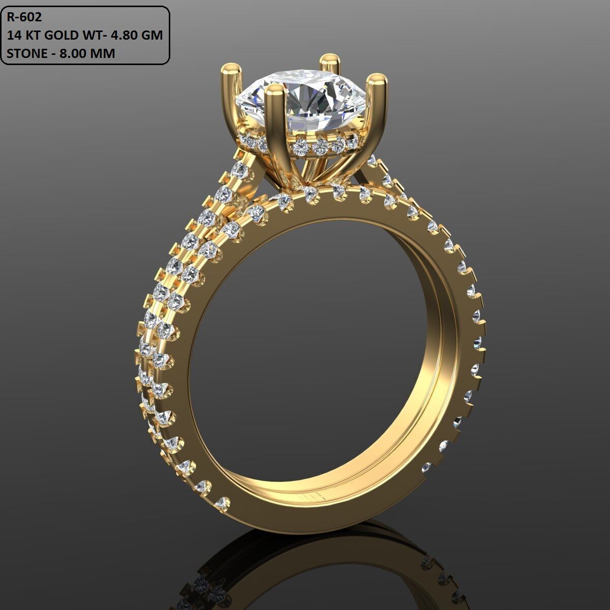 Solitaire Ring 3D print model_1