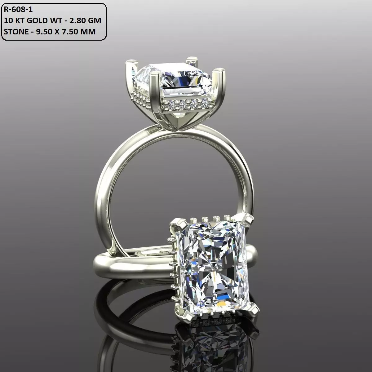 Solitaire Ring 3D print model_0