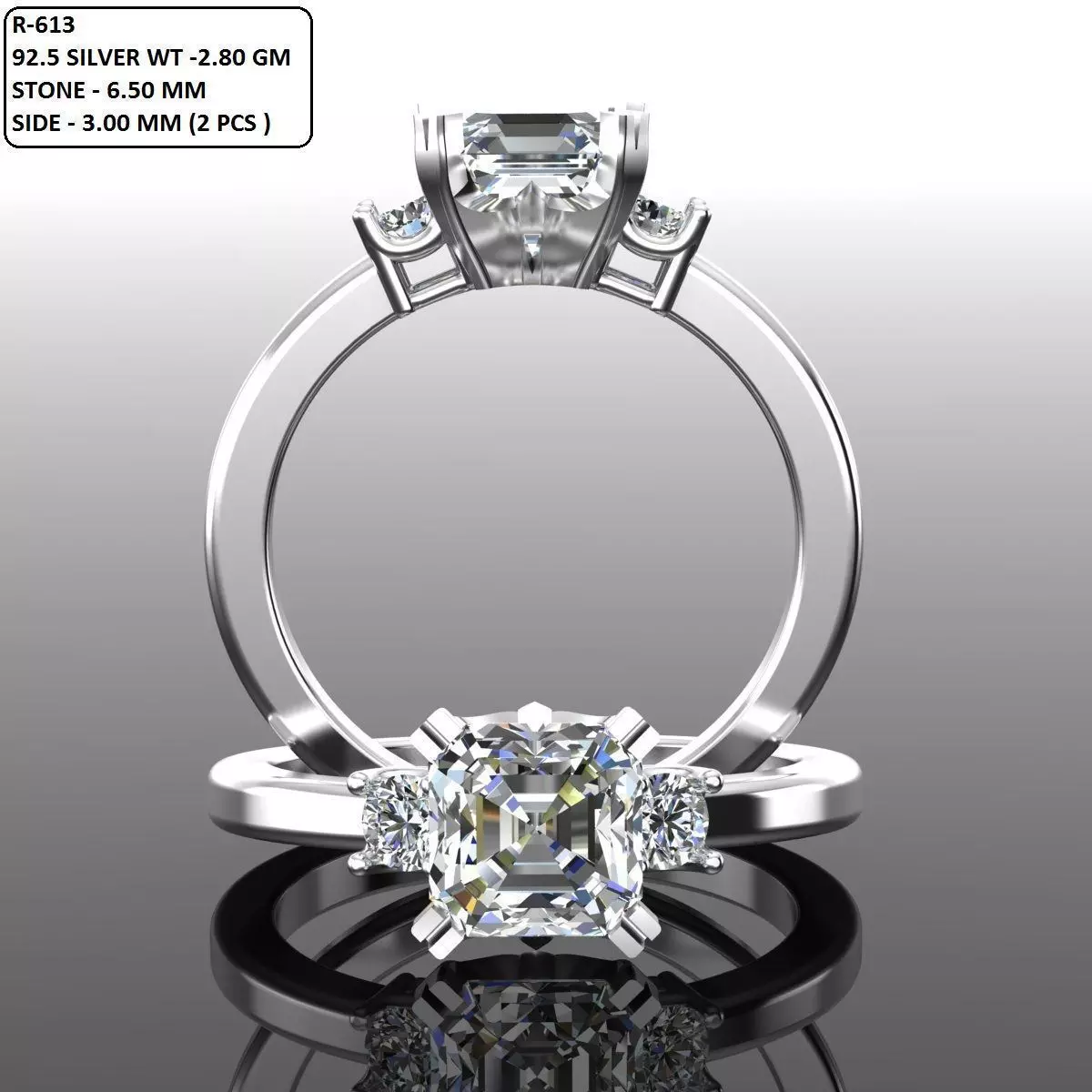 Solitaire Ring 3D print model_0