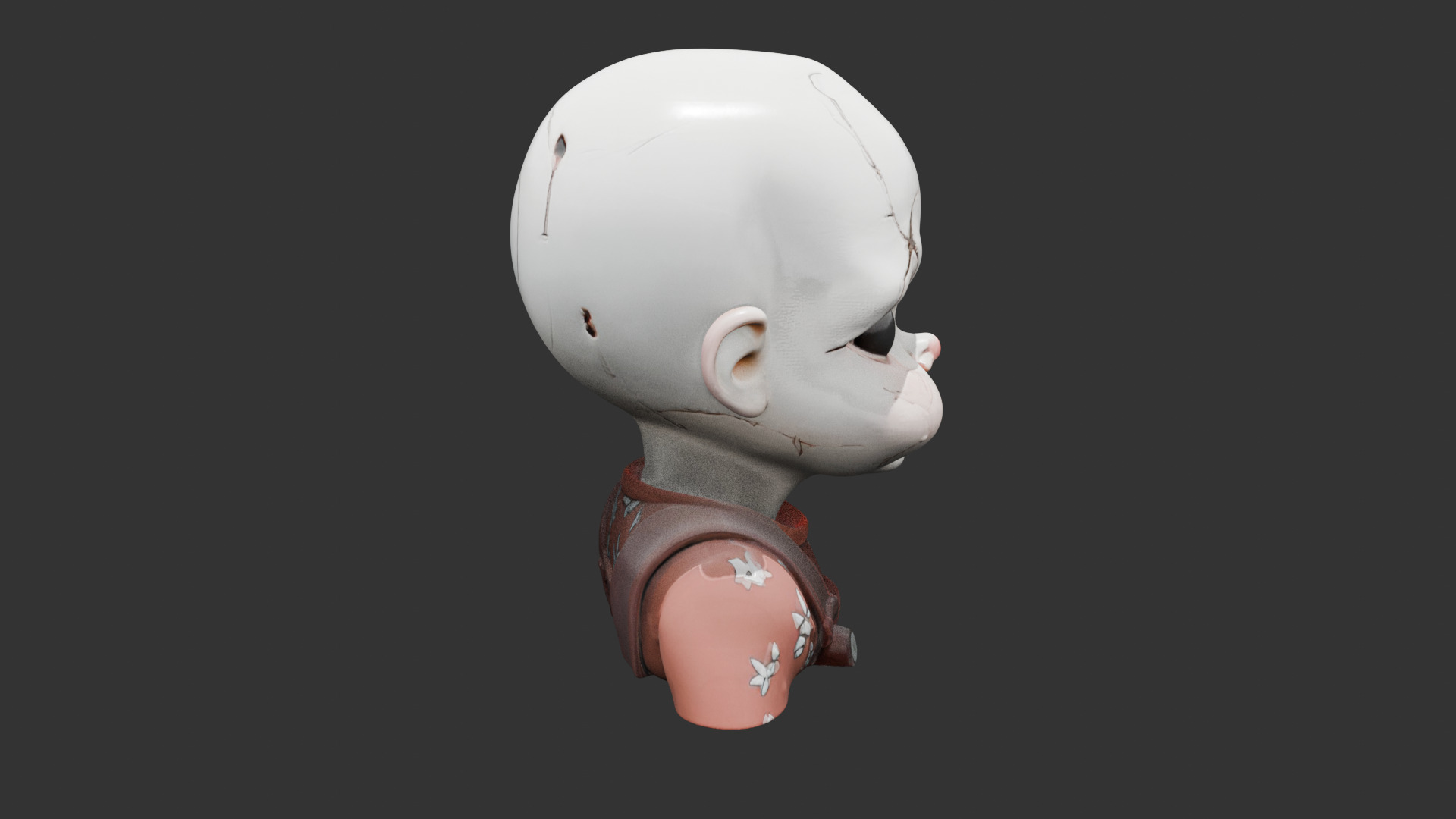 Stitched Eye Doll Low-poly 3D model_1