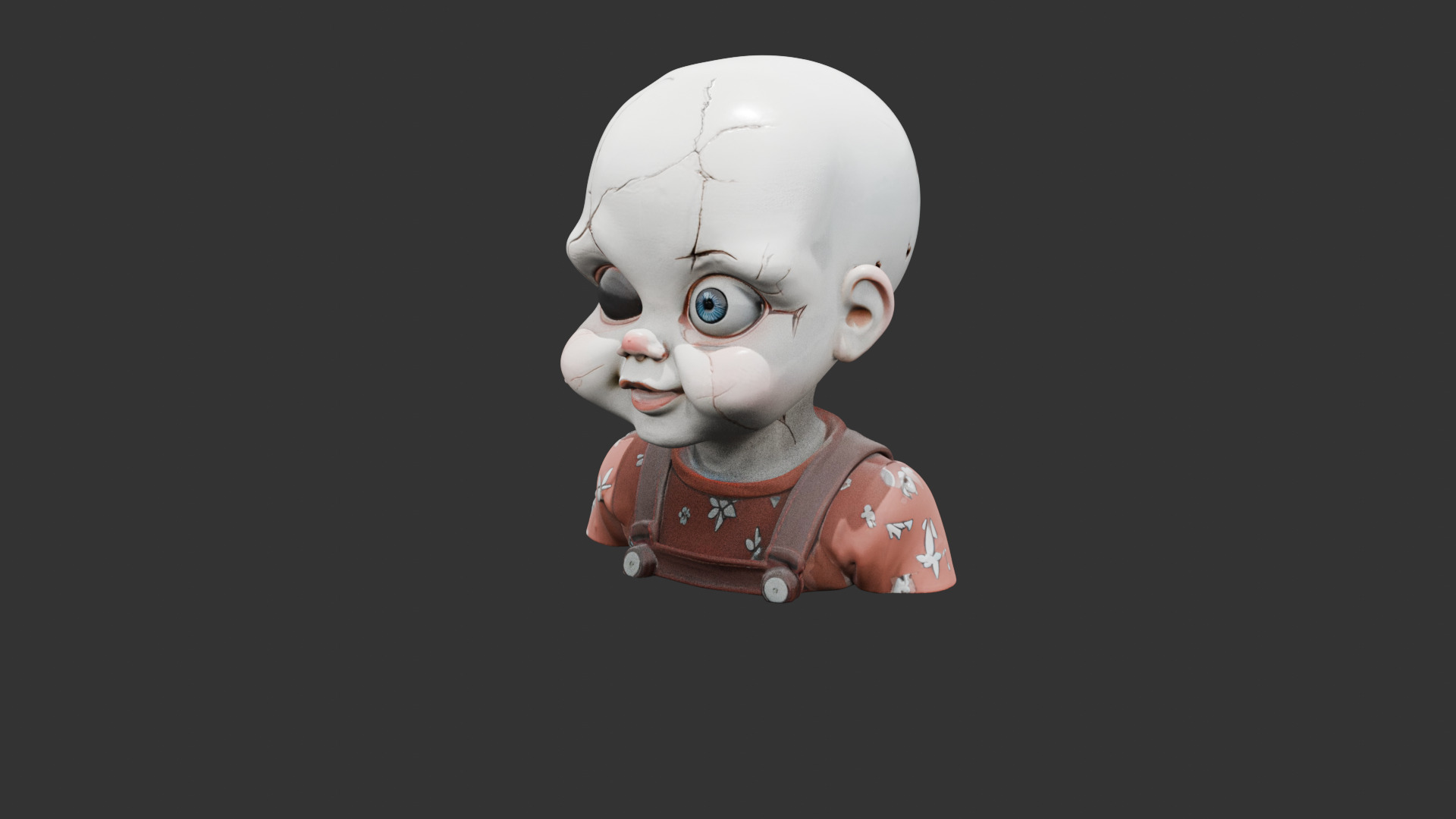 Stitched Eye Doll Low-poly 3D model_16