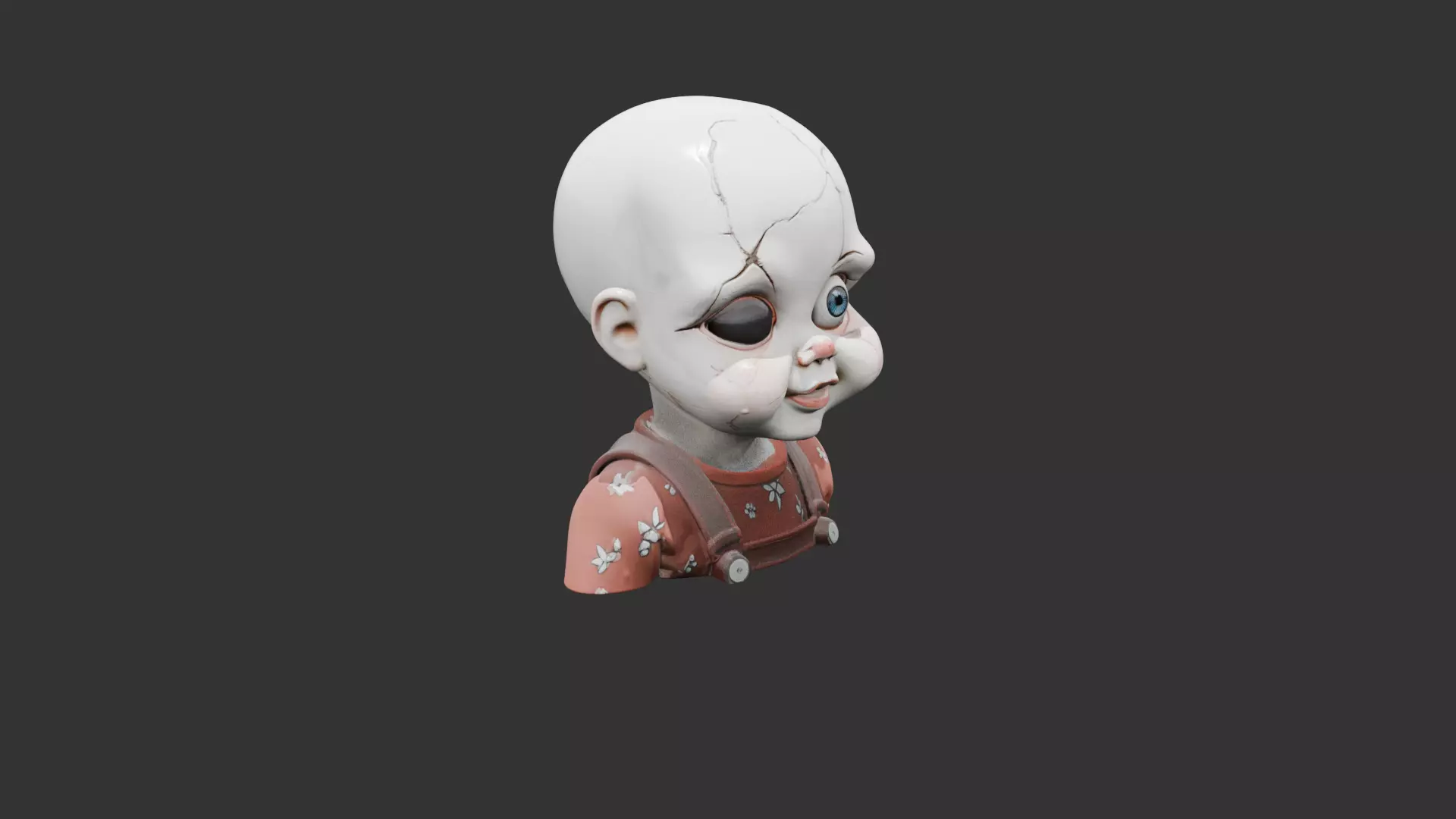Stitched Eye Doll Low-poly 3D model_0