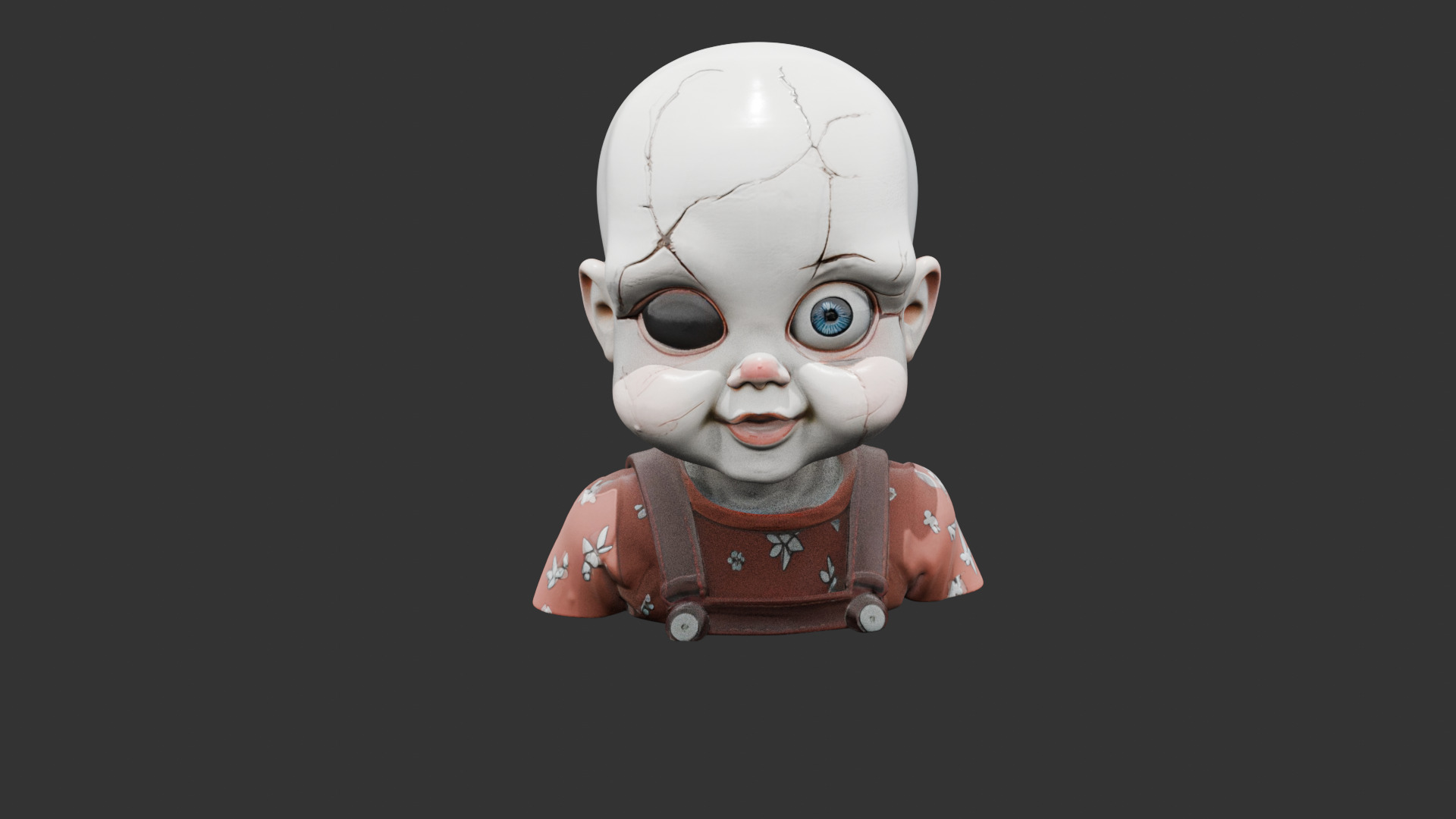 Stitched Eye Doll Low-poly 3D model_17