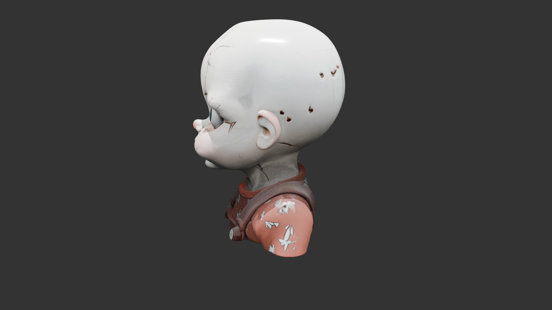 Stitched Eye Doll Low-poly 3D model_15