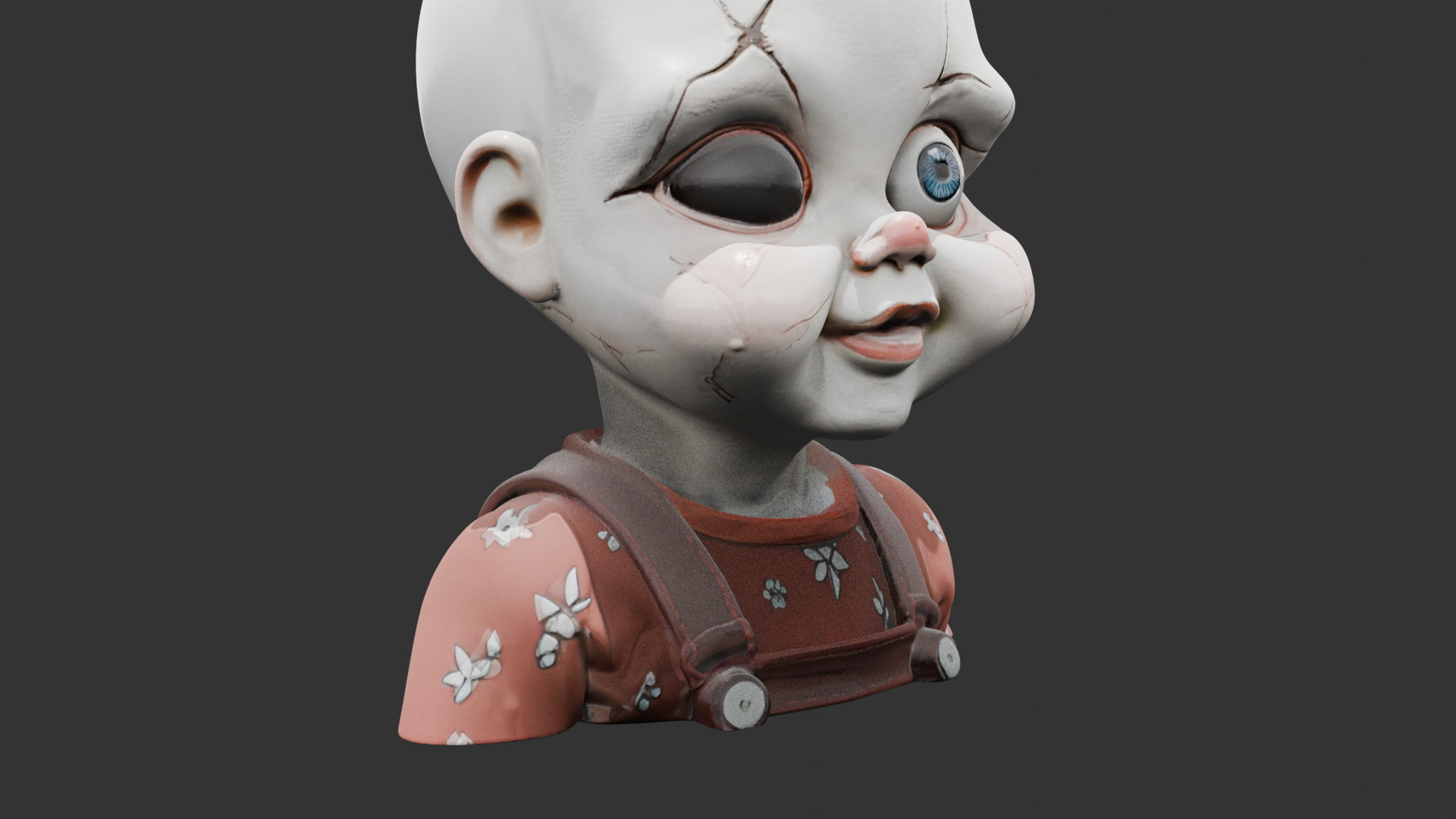 Stitched Eye Doll Low-poly 3D model_2