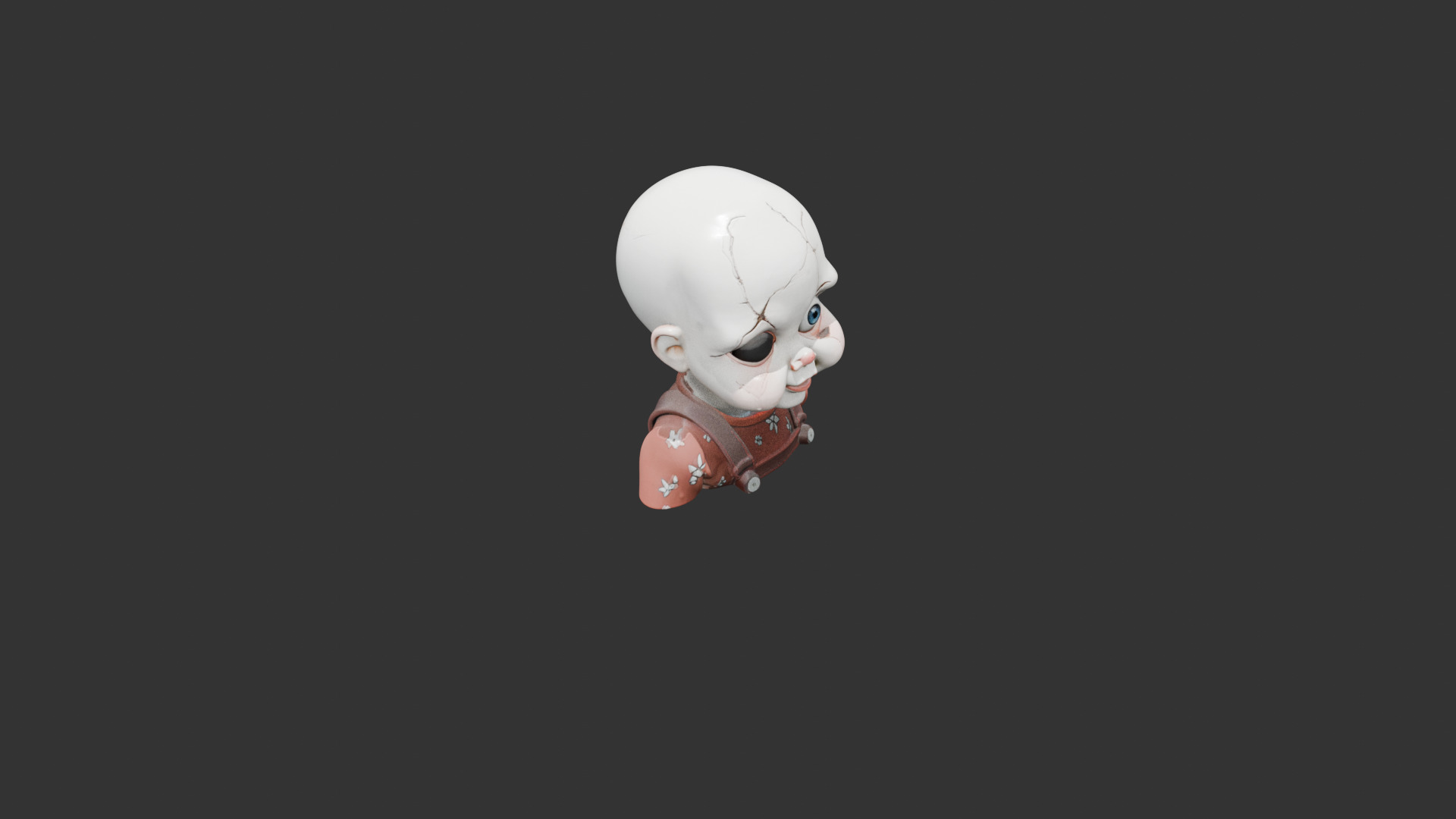 Stitched Eye Doll Low-poly 3D model_3