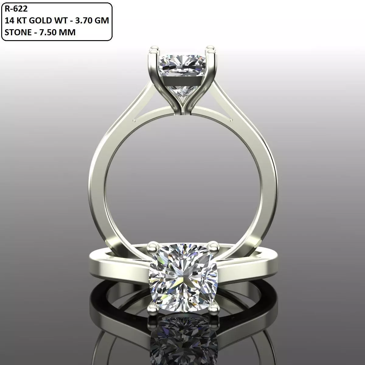 Solitaire Ring 3D print model_0