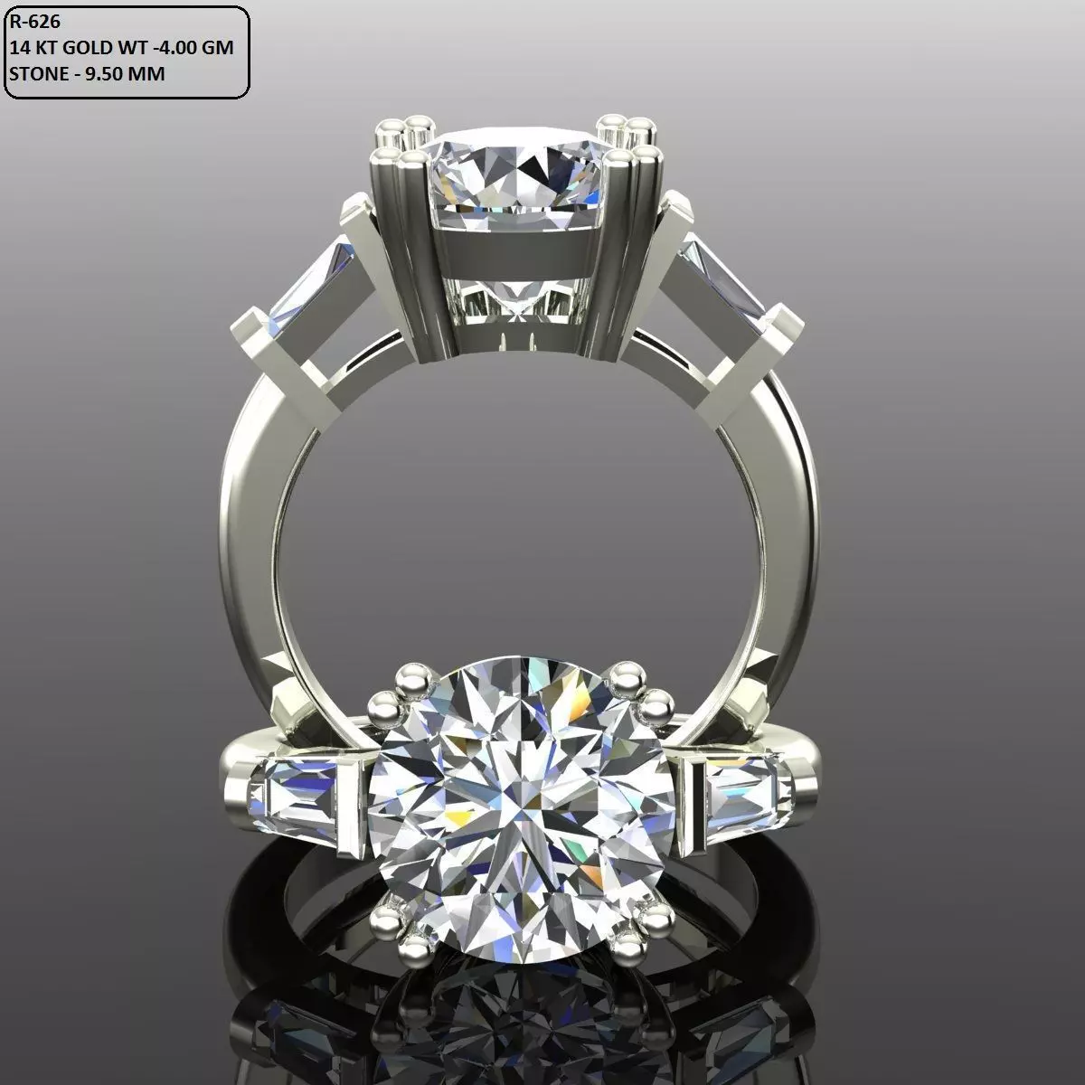 Solitaire Ring 3D print model_0