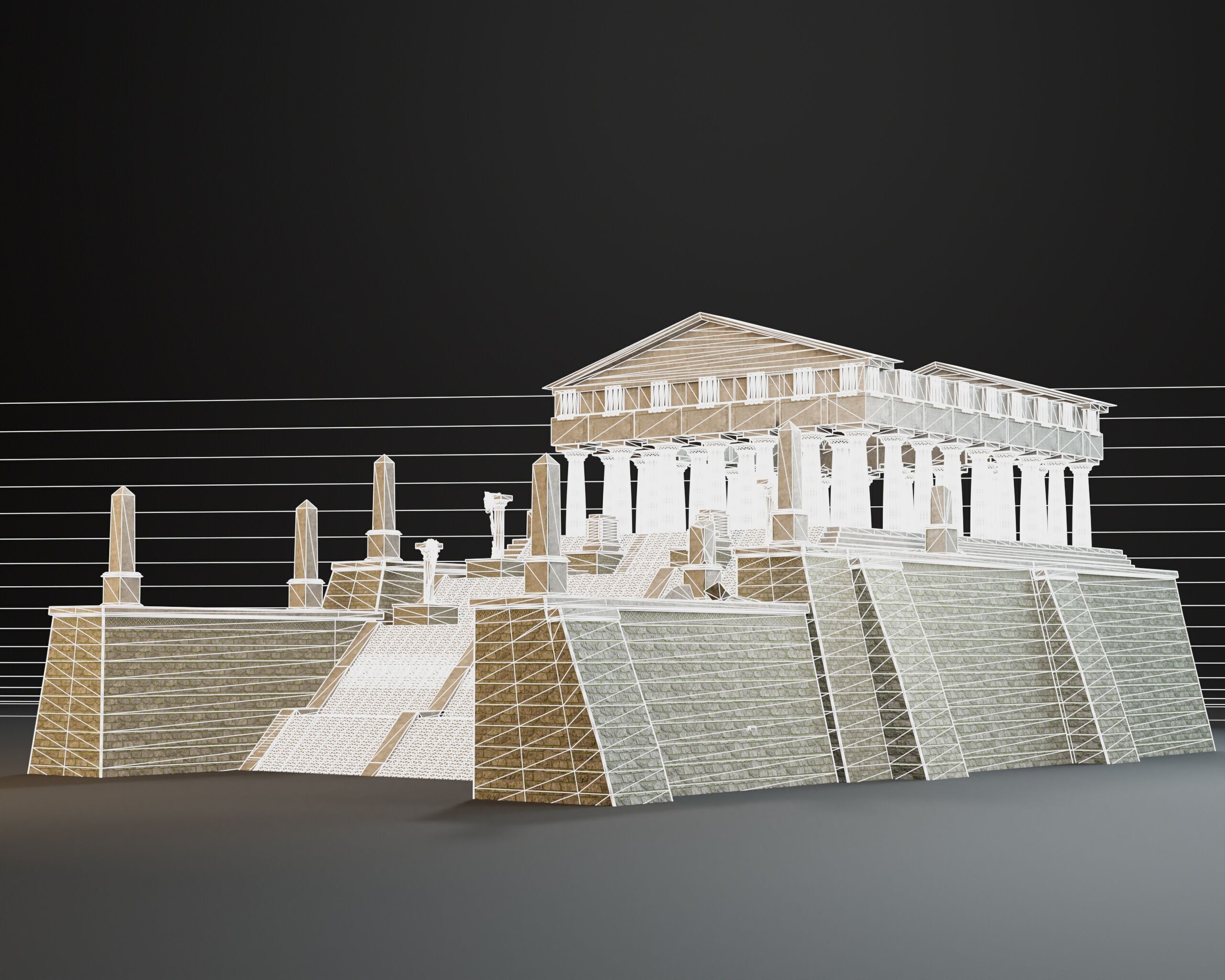 Ancient Ruins - Modular Structures Low-poly 3D model_5