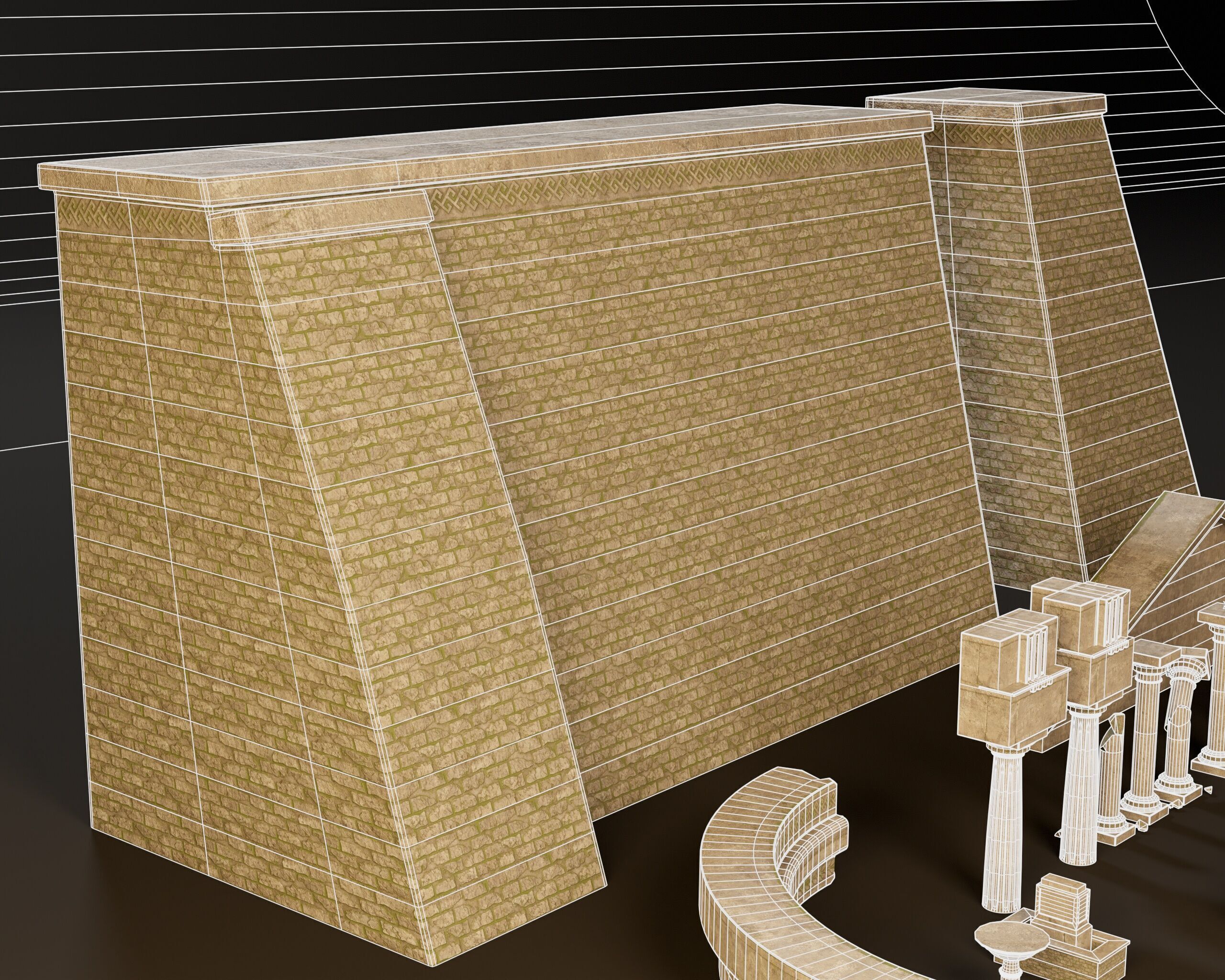 Ancient Ruins - Modular Structures Low-poly 3D model_19