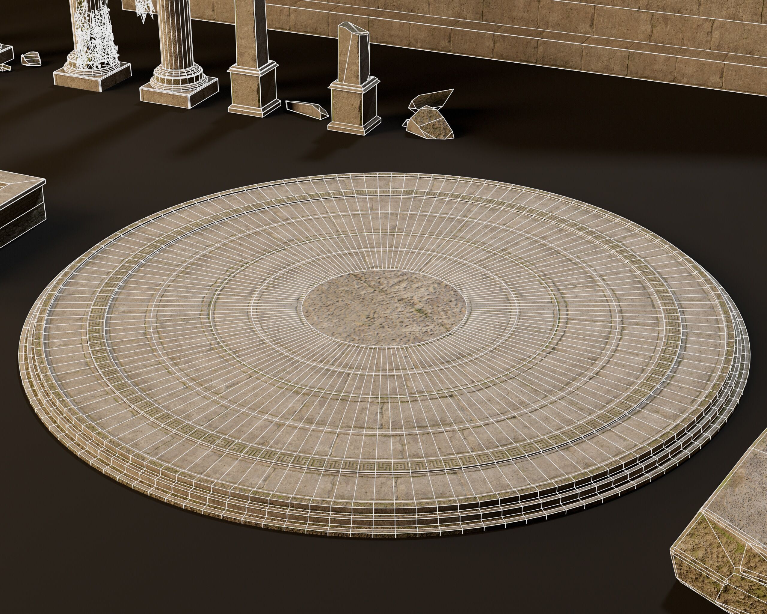 Ancient Ruins - Modular Structures Low-poly 3D model_13