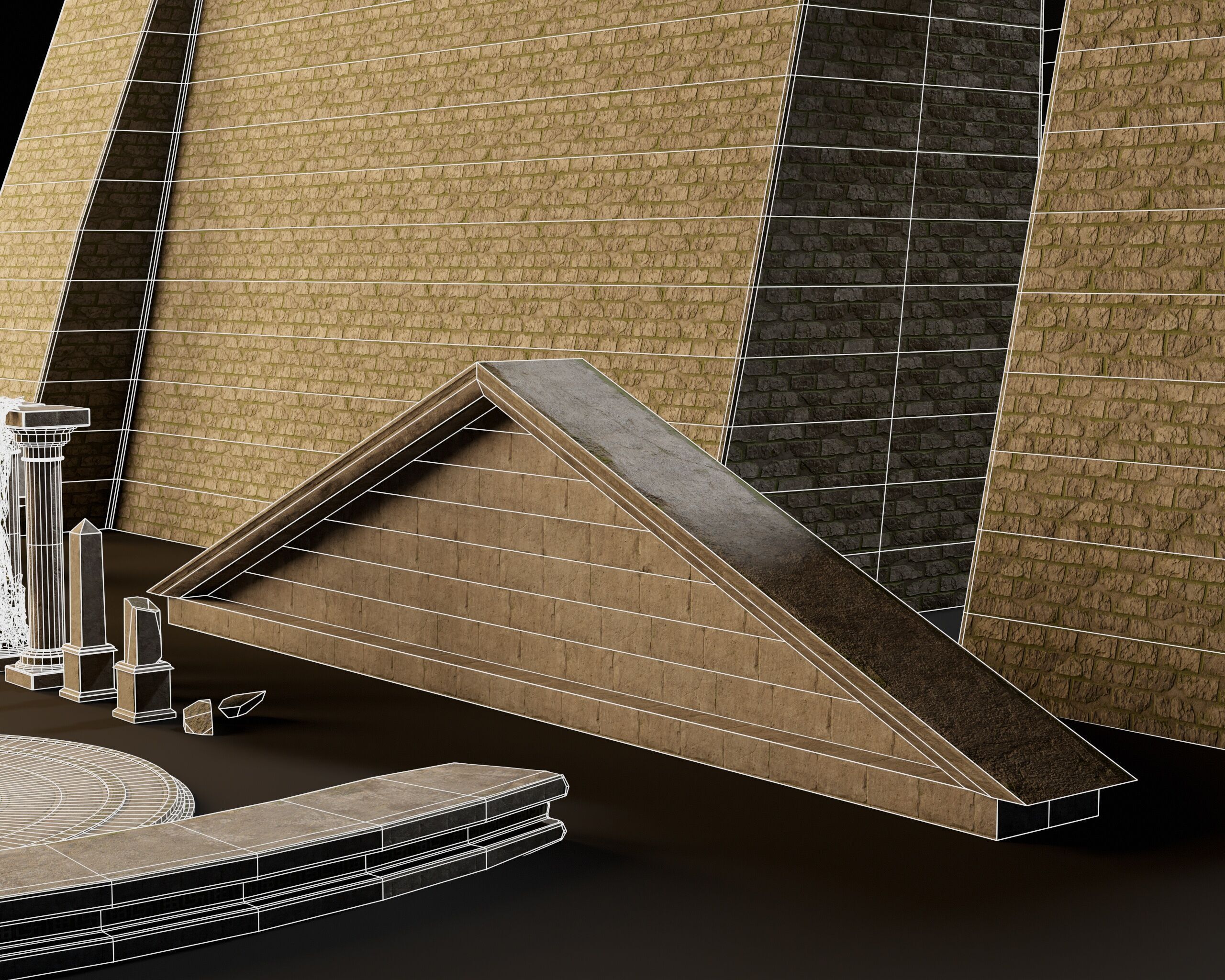 Ancient Ruins - Modular Structures Low-poly 3D model_17