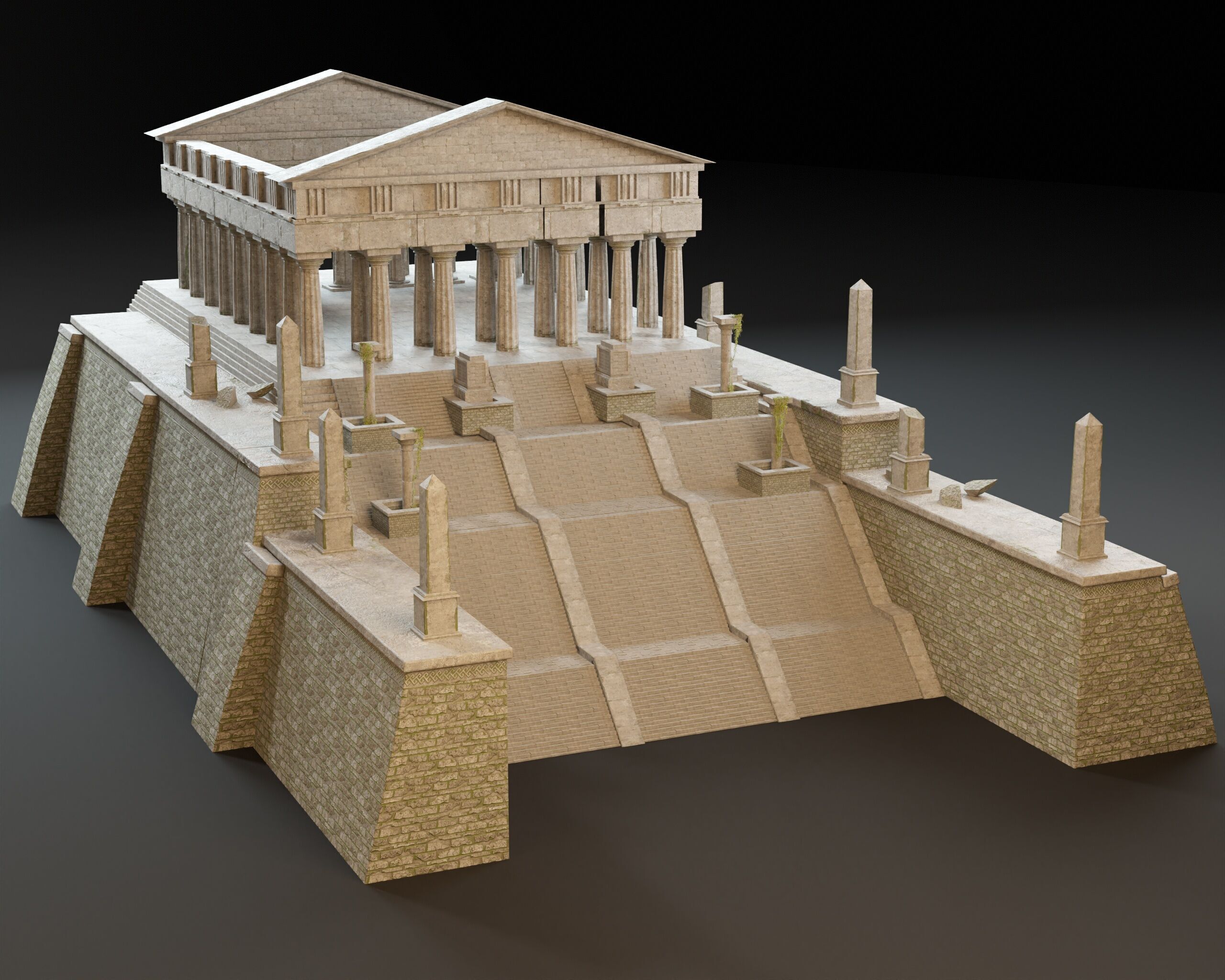 Ancient Ruins - Modular Structures Low-poly 3D model_2