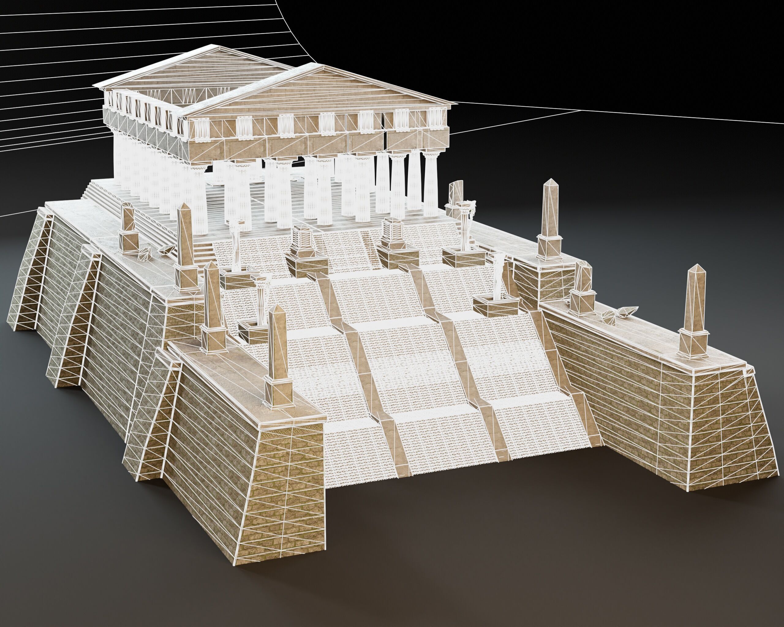 Ancient Ruins - Modular Structures Low-poly 3D model_3