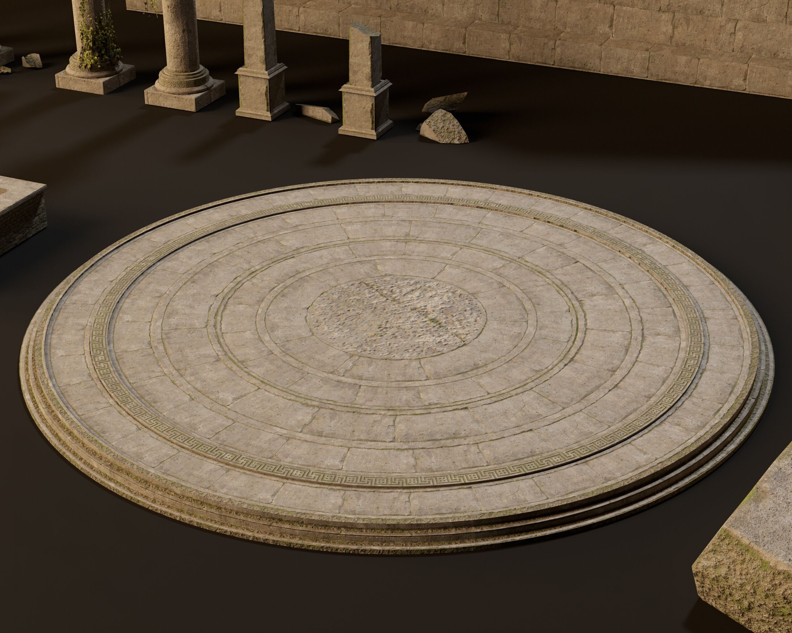 Ancient Ruins - Modular Structures Low-poly 3D model_12