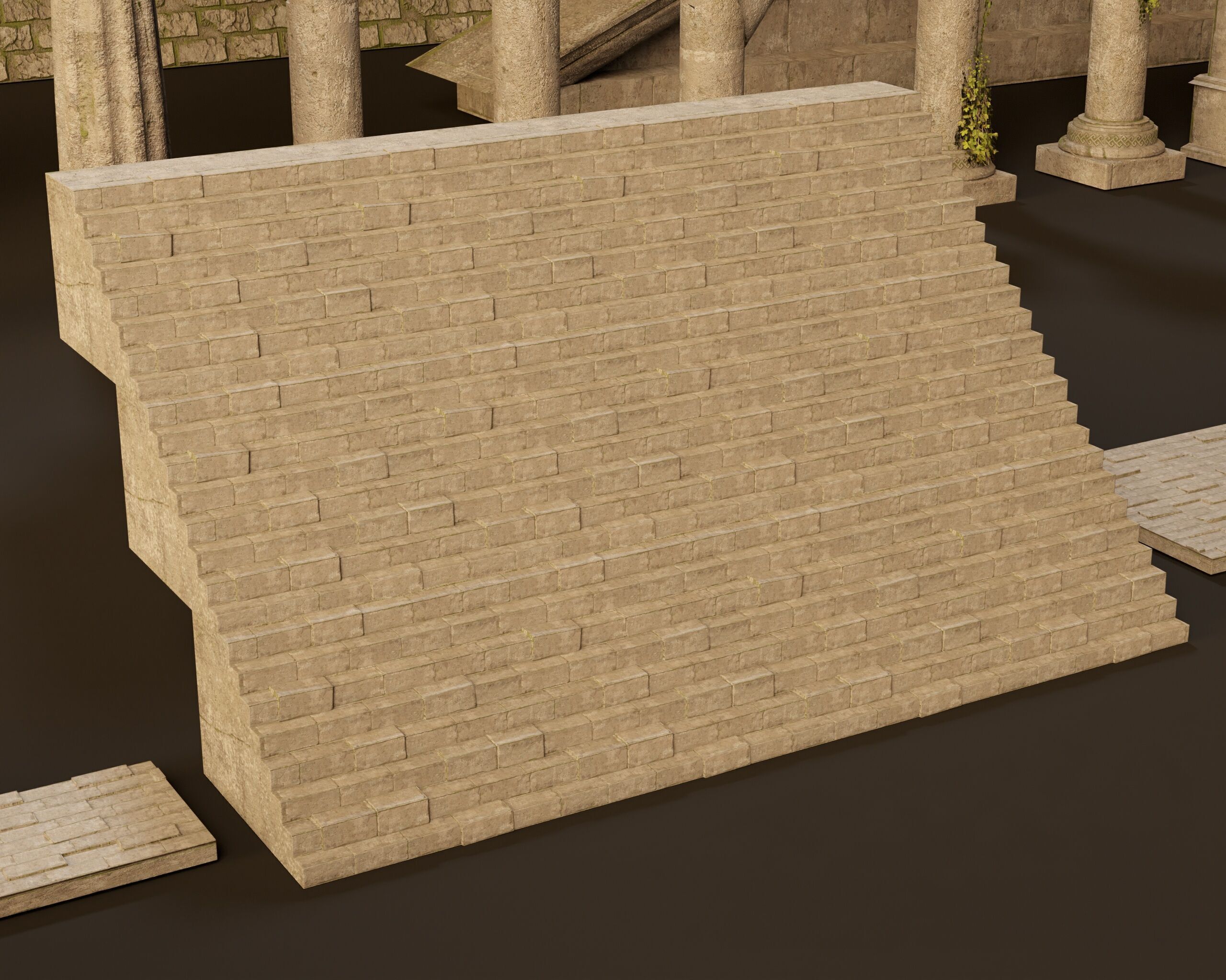 Ancient Ruins - Modular Structures Low-poly 3D model_22