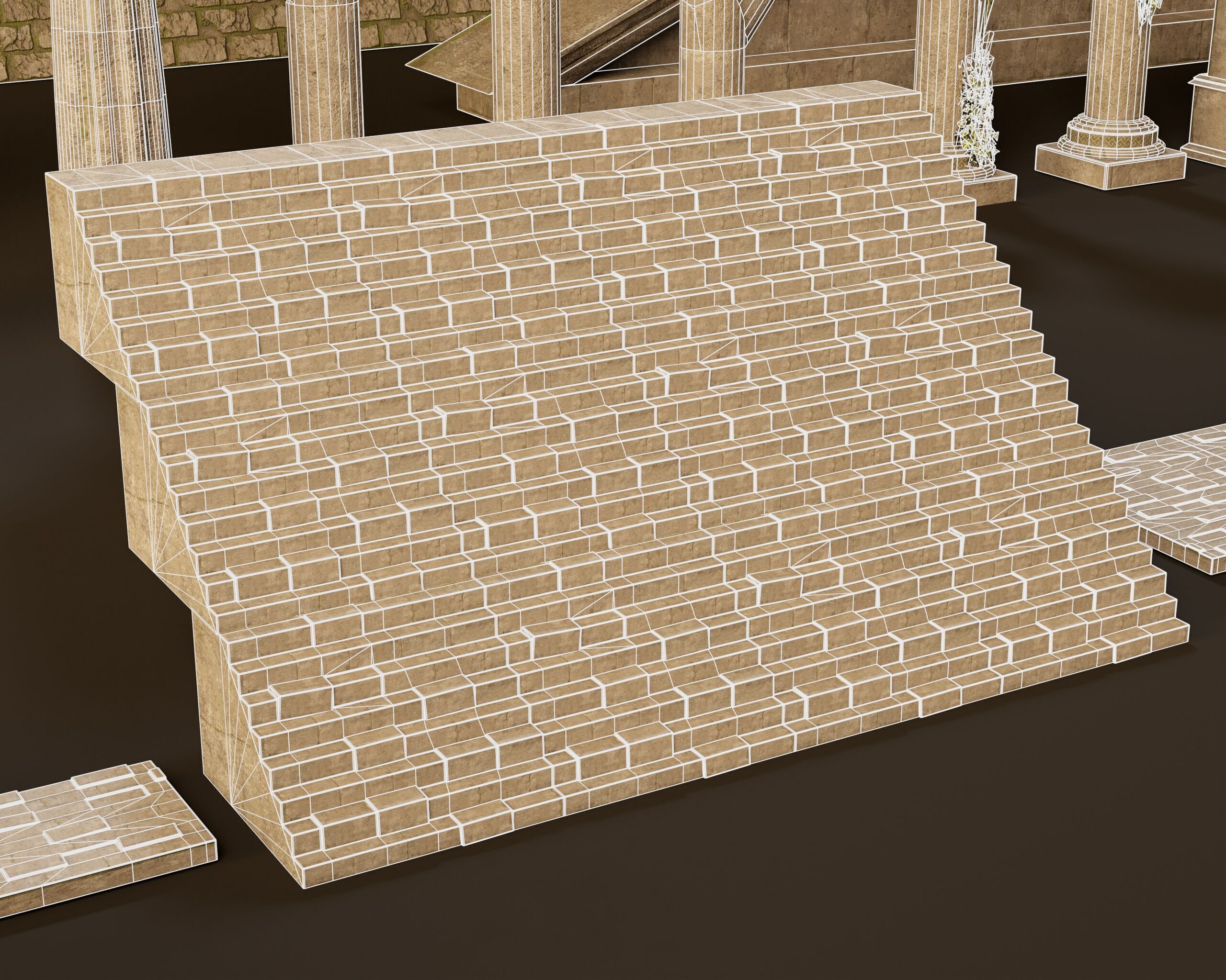 Ancient Ruins - Modular Structures Low-poly 3D model_23