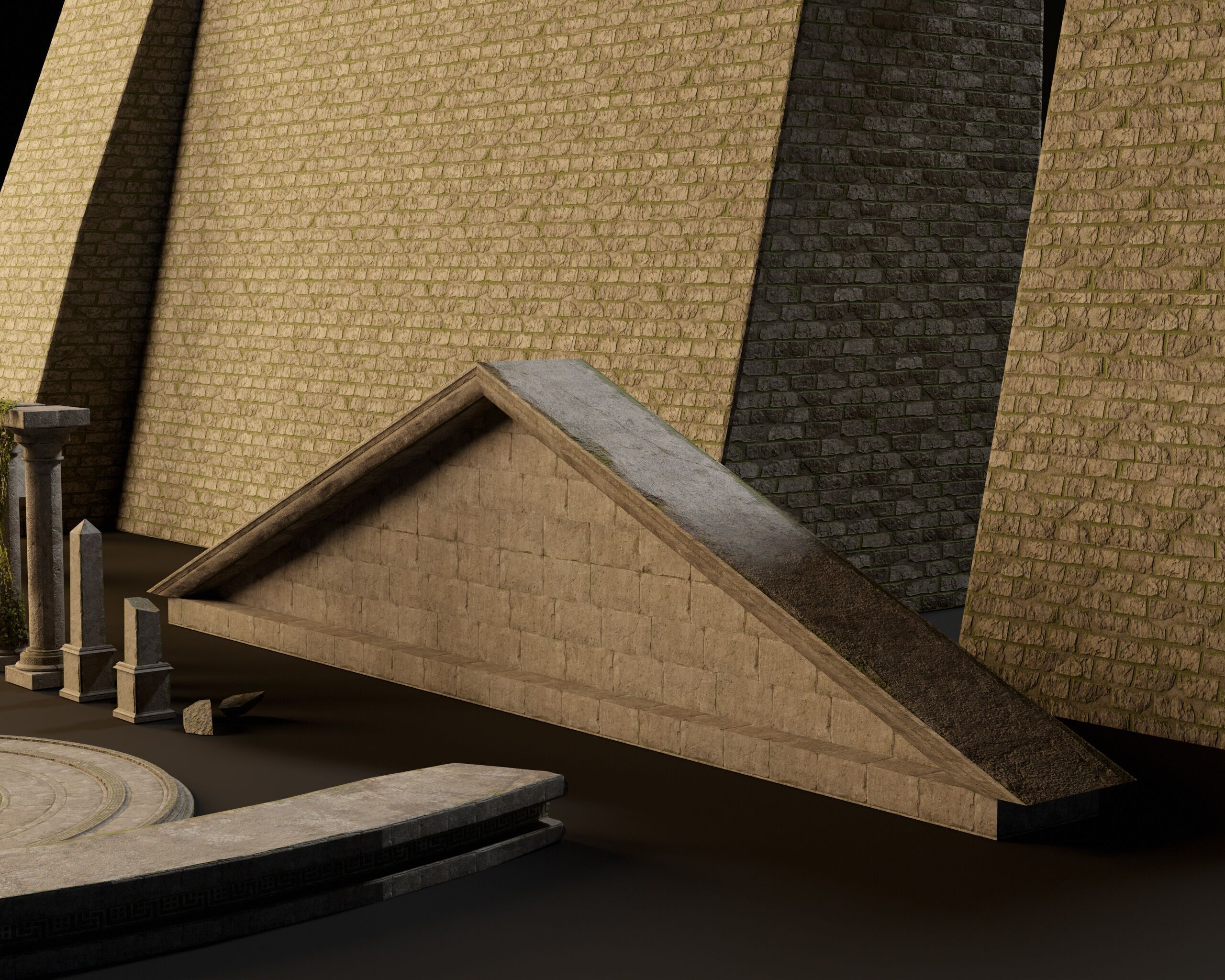 Ancient Ruins - Modular Structures Low-poly 3D model_16