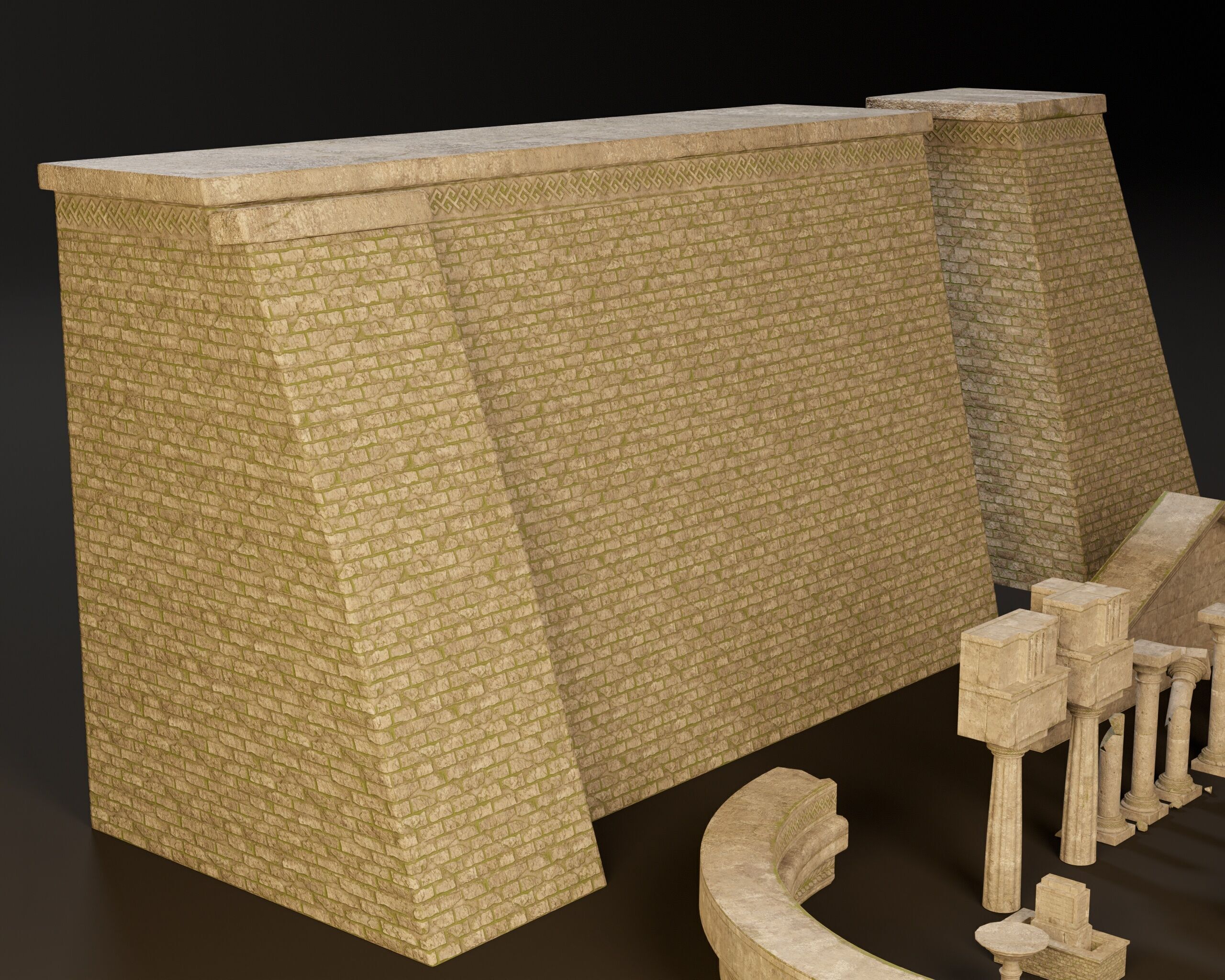 Ancient Ruins - Modular Structures Low-poly 3D model_18