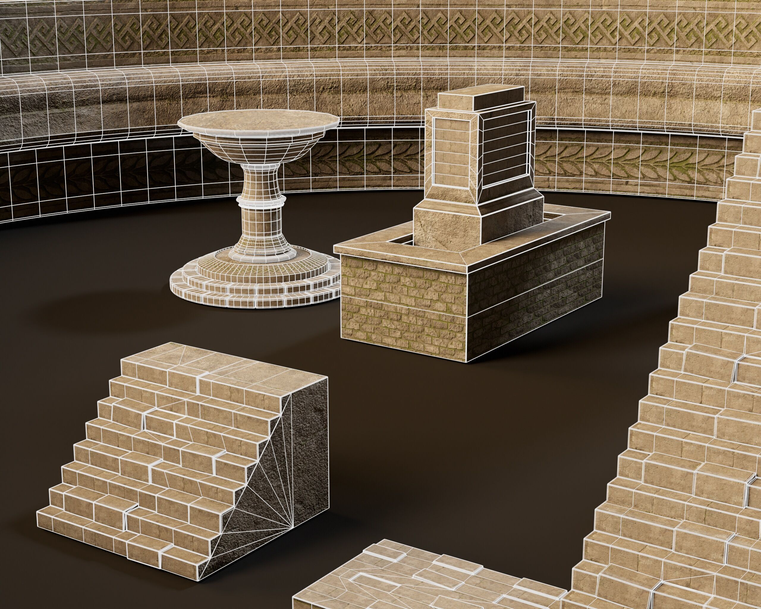 Ancient Ruins - Modular Structures Low-poly 3D model_9
